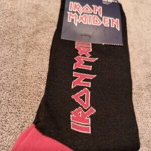 IRON MAIDEN LOGO CREW SOCKS SIZE 6 - 9.5